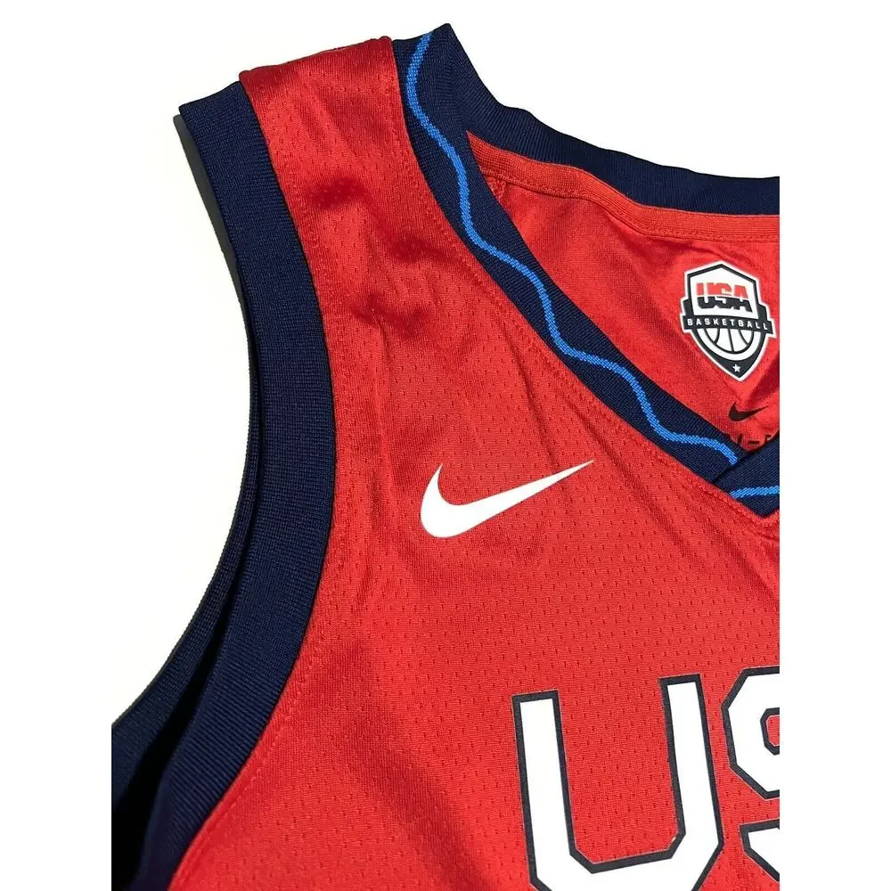 Nike Womens Team USA Basketball Jersey Size L Large DD1568 611 Red Blank Olympic
